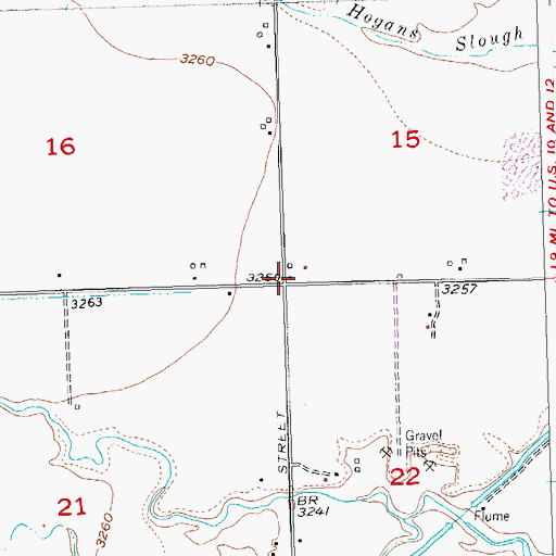 Topographic Map of 01S25E15CCCC01 Well, MT