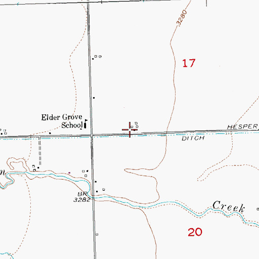 Topographic Map of 01S25E17CCDD01 Well, MT