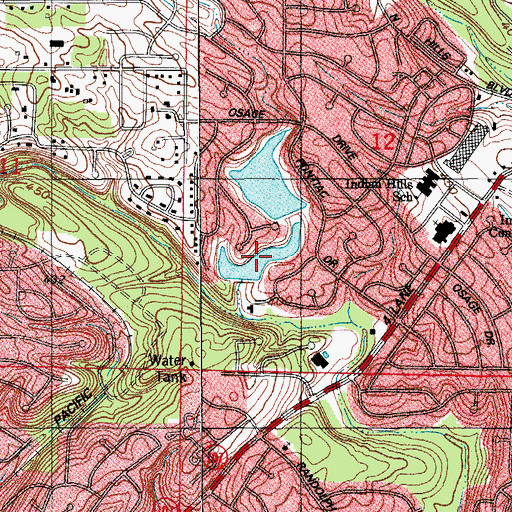 Topographic Map of Little Indian Lake Number One, AR