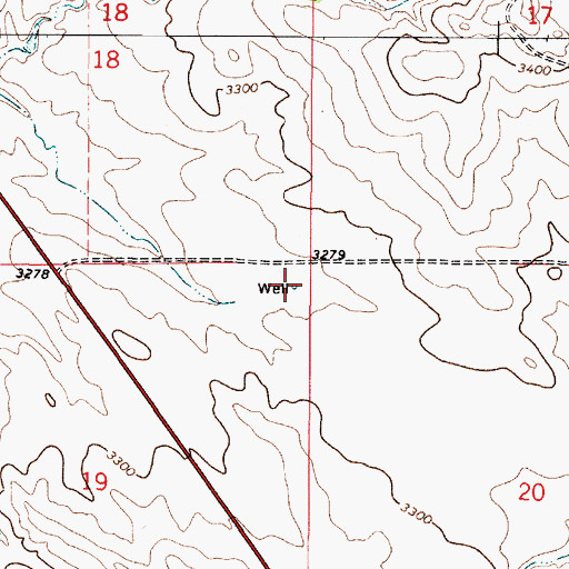 Topographic Map of 01S50E19AAAA01 Well, MT