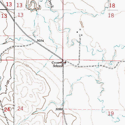 Topographic Map of 01S52E19BBBB01 Well, MT
