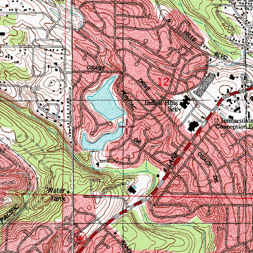 Topographic Map of Little Indian Lake Number Two Dam, AR