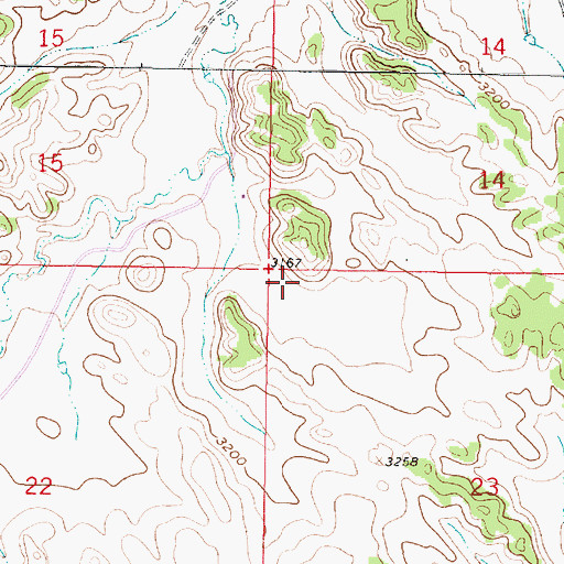 Topographic Map of 01S43E23BBBB01 Well, MT