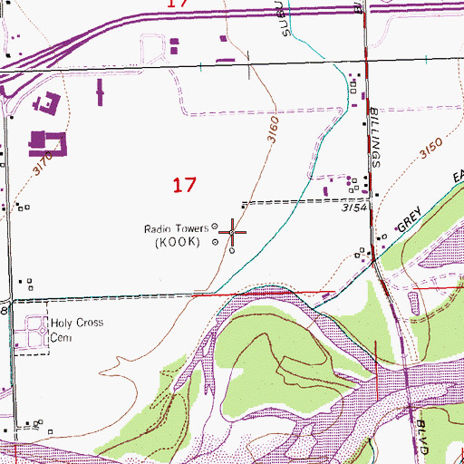 Topographic Map of 01S26E17DCAB01 Well, MT