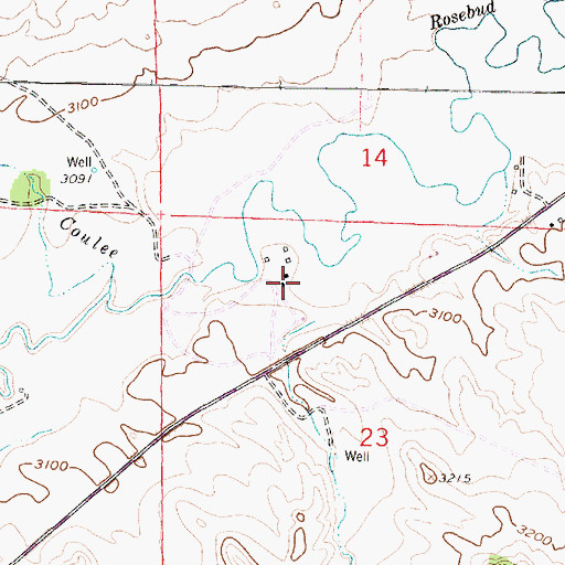 Topographic Map of 01S41E23BACB01 Well, MT