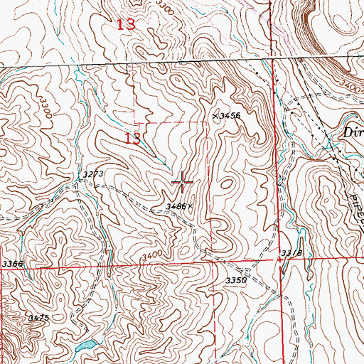 Topographic Map of 01S26E13D___01 Well, MT