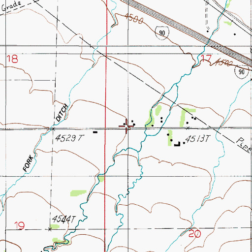 Topographic Map of 01S05E17CCDC01 Well, MT