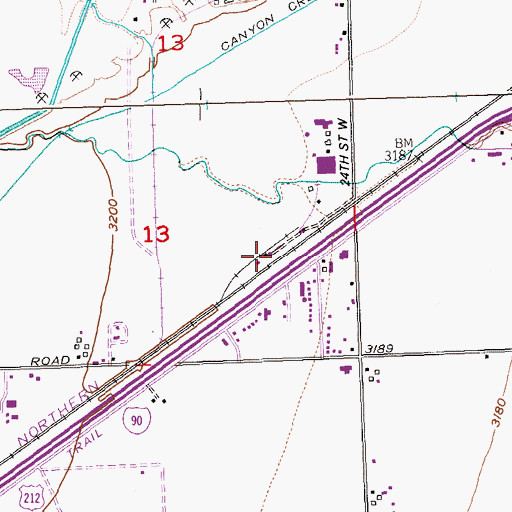 Topographic Map of 01S25E13DACC01 Well, MT