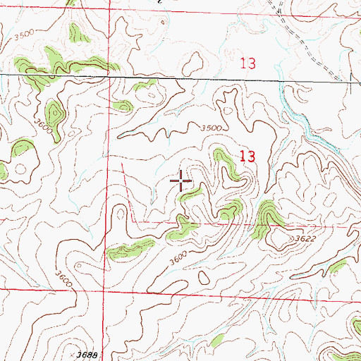 Topographic Map of 01S37E13BCDB01 Well, MT