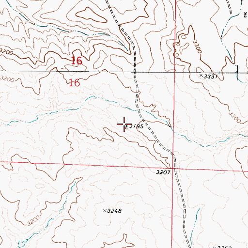 Topographic Map of 01S49E16DDBC01 Well, MT