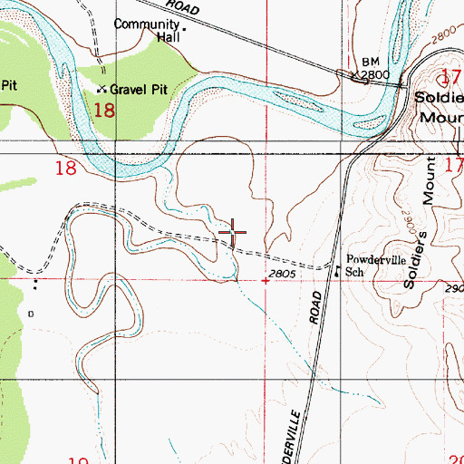 Topographic Map of 01S54E18DDAC01 Well, MT