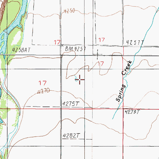 Topographic Map of 01S02E17DCAB01 Spring, MT