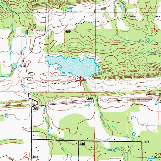 Topographic Map of Meers Lake Dam, AR