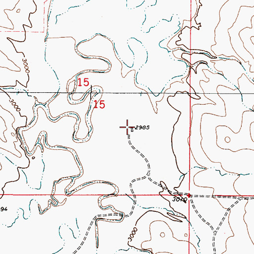 Topographic Map of 01S51E15DBDA01 Well, MT