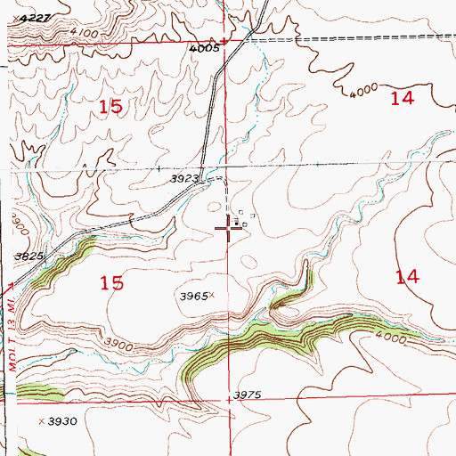 Topographic Map of 01S22E14CBBB01 Well, MT