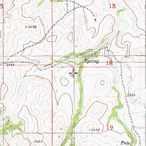 Topographic Map of 01S57E19BBAA01 Well, MT