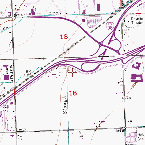 Topographic Map of 01S26E18ACCD01 Well, MT