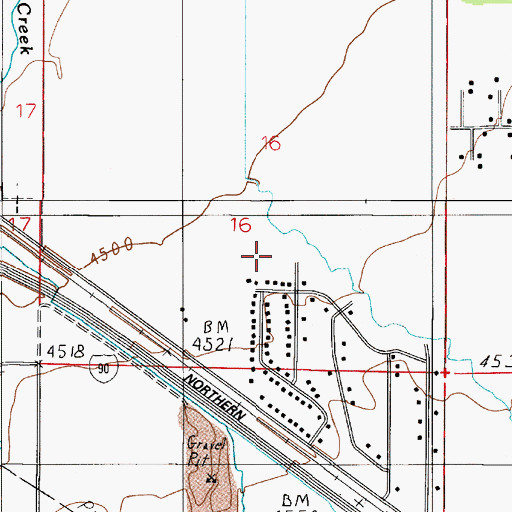 Topographic Map of 01S05E16DBCC01 Well, MT