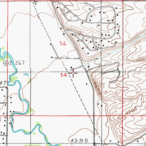 Topographic Map of 01S05E14DB__01 Well, MT
