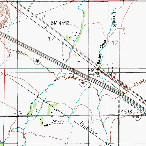 Topographic Map of 01S05E17DB__01 Well, MT