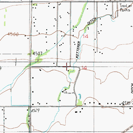 Topographic Map of 01S04E14CA__01 Well, MT