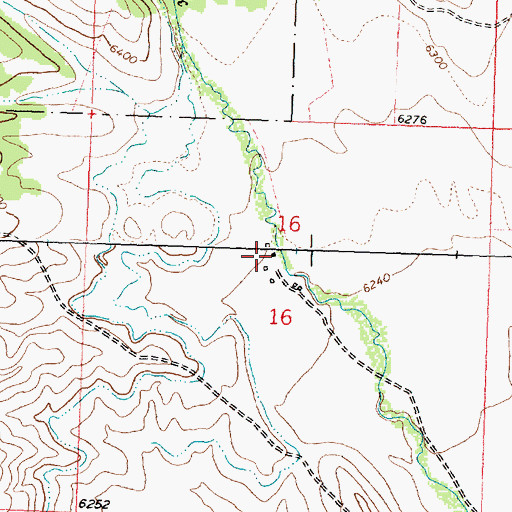 Topographic Map of 01S16W16BDAD01 Well, MT