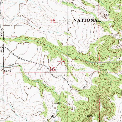Topographic Map of 01S57E16AC__01 Well, MT