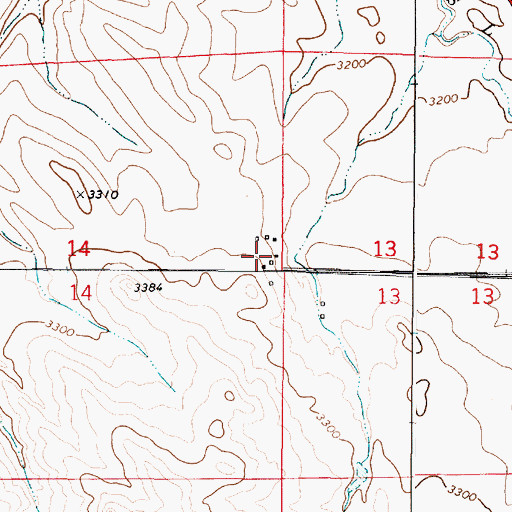Topographic Map of 01S49E14ADCD01 Well, MT