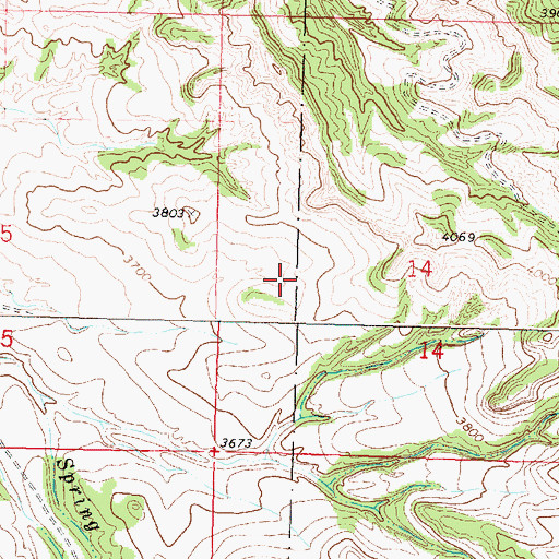 Topographic Map of 01S38E15CBAC01 Well, MT