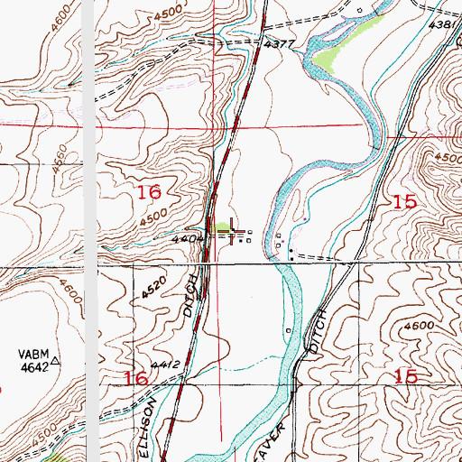 Topographic Map of 01S14E15BBCC01 Well, MT