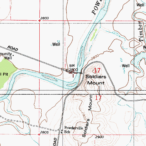 Topographic Map of 01S54E17BDC_01 Well, MT