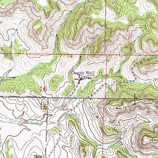 Topographic Map of 01S46E16BAAC01 Well, MT