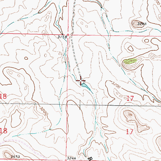 Topographic Map of 01S43E17BCAC01 Well, MT