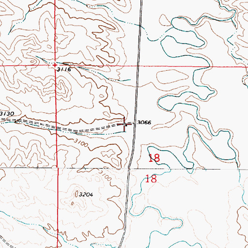 Topographic Map of 01S49E18ADAC01 Well, MT