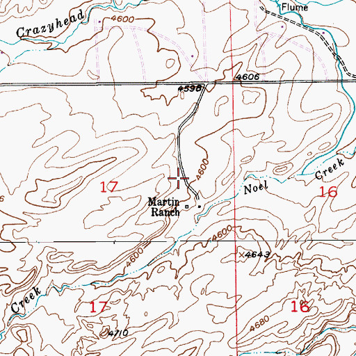 Topographic Map of 01S10E17A___01 Well, MT