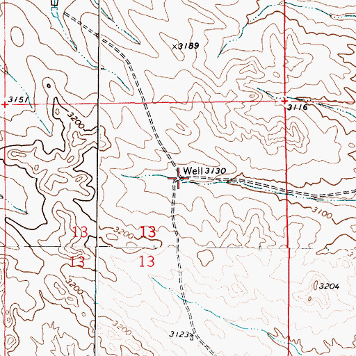 Topographic Map of 01S48E13ACAB01 Well, MT