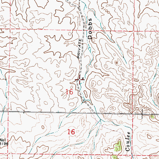 Topographic Map of 01S42E16ACCA01 Well, MT