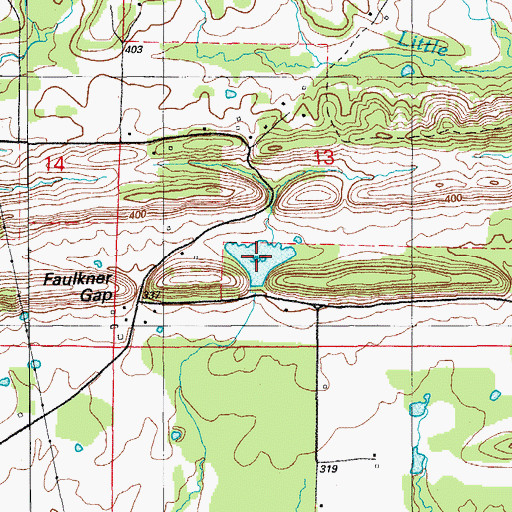 Topographic Map of Brushlake Reservoir, AR