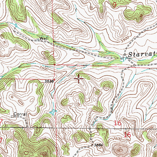 Topographic Map of 01S55E17DAA_01 Well, MT
