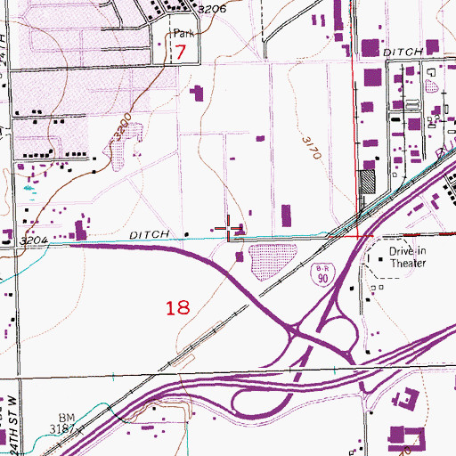 Topographic Map of 01S26E07DCDC01 Well, MT