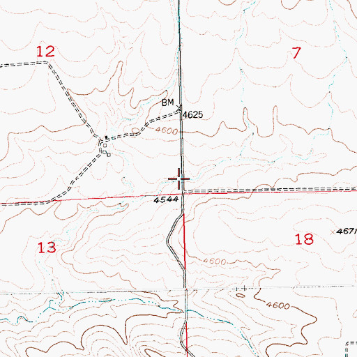 Topographic Map of 01S21E07CCCB01 Well, MT