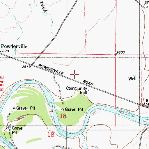 Topographic Map of 01S54E18ABD_01 Well, MT