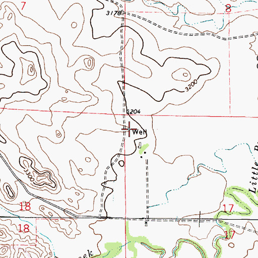 Topographic Map of 01S48E17BBBC01 Well, MT