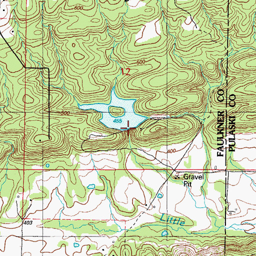 Topographic Map of Watson Lake Dam, AR