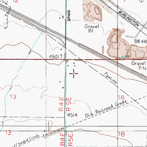 Topographic Map of 01S05E18BB__01 Well, MT