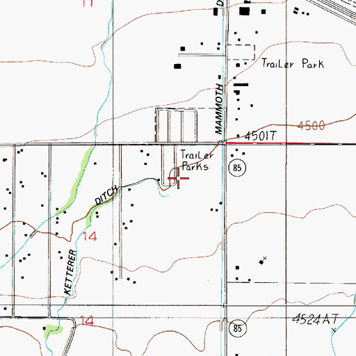 Topographic Map of 01S04E14AA__01 Well, MT