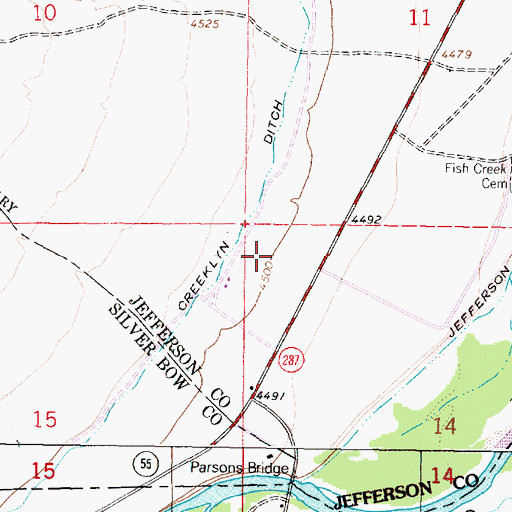 Topographic Map of 01S05W14BBBC01 Well, MT