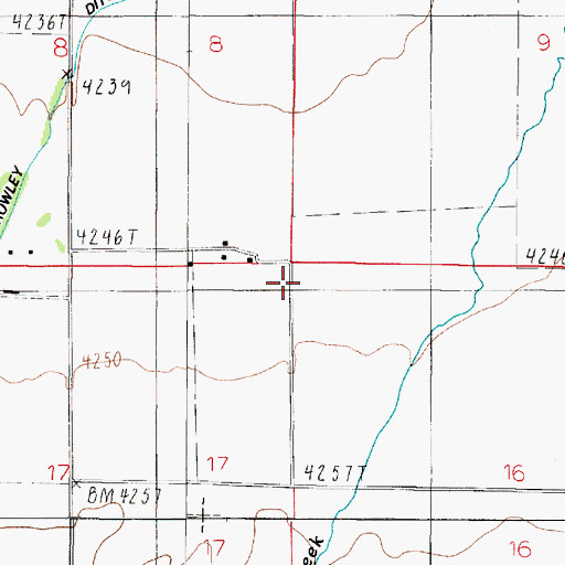 Topographic Map of 01S02E17AAAB01 Well, MT