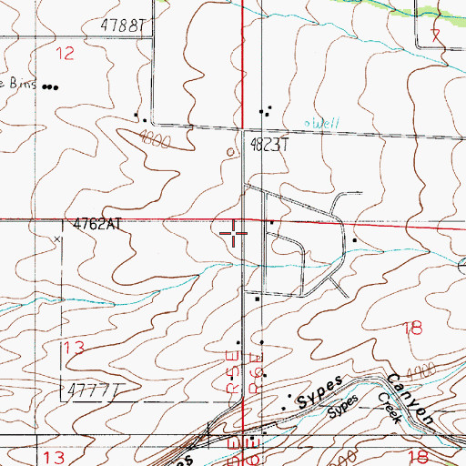 Topographic Map of 01S06E18BBBB01 Well, MT