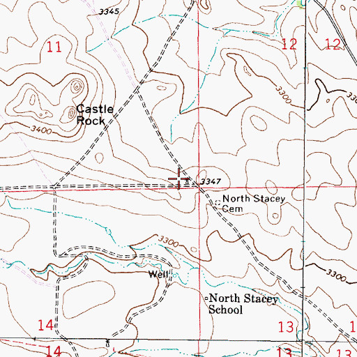 Topographic Map of 01S47E11DDDD01 Well, MT